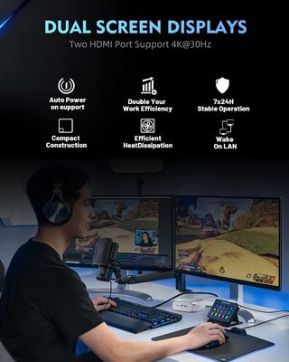 4K AMD 라이즈엔 A9 9400 아푸 리눅스 미니 pc 우분투 8GB RAM 128GB SSD